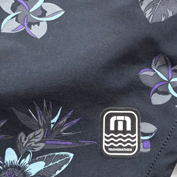 Travis Mathew Men's Tropical Tiki Time Surf Board Shorts Black Size L - Picture 4 of 7